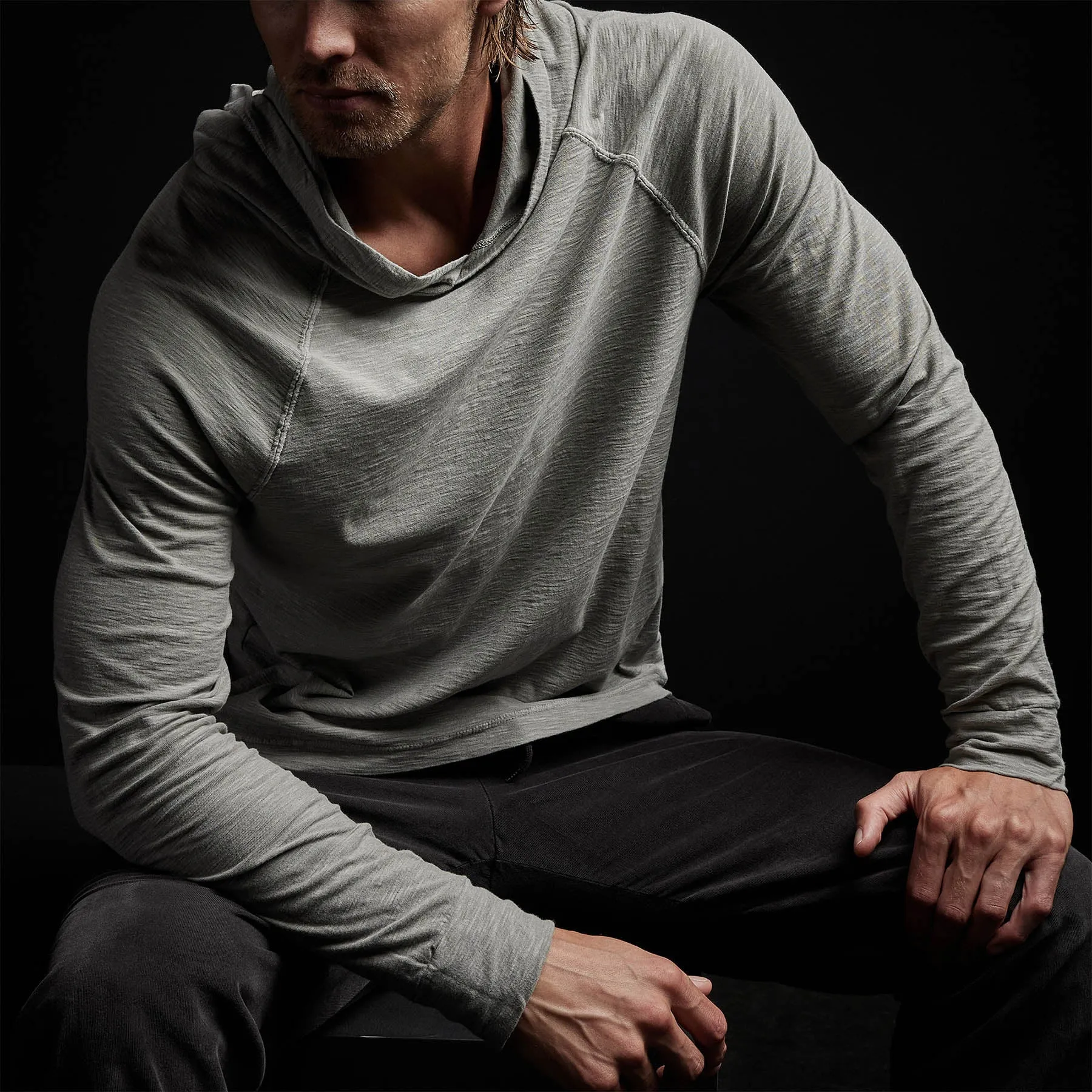 Reverse Slub Jersey Hoodie - Concrete Pigment sold by James Perse