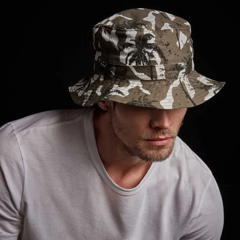 Camo Palm Print Bucket Hat - Jungle sold by James Perse