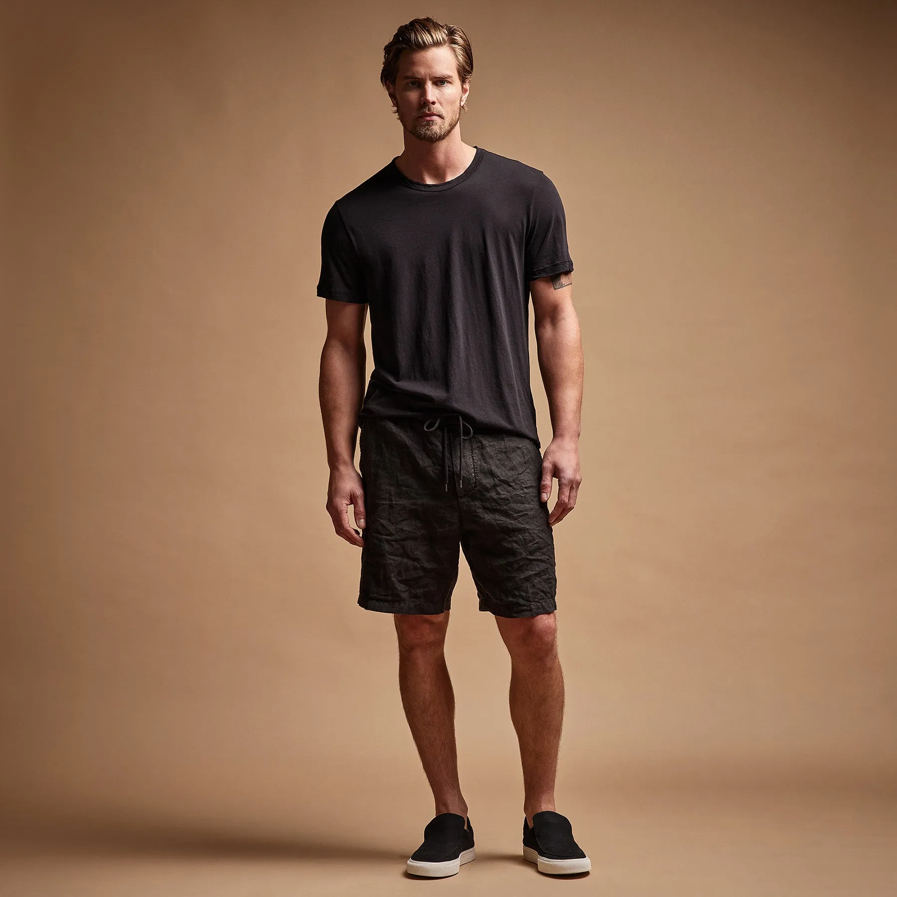 Relaxed Fit Linen Short - Black sold by James Perse product image thumbnail 3