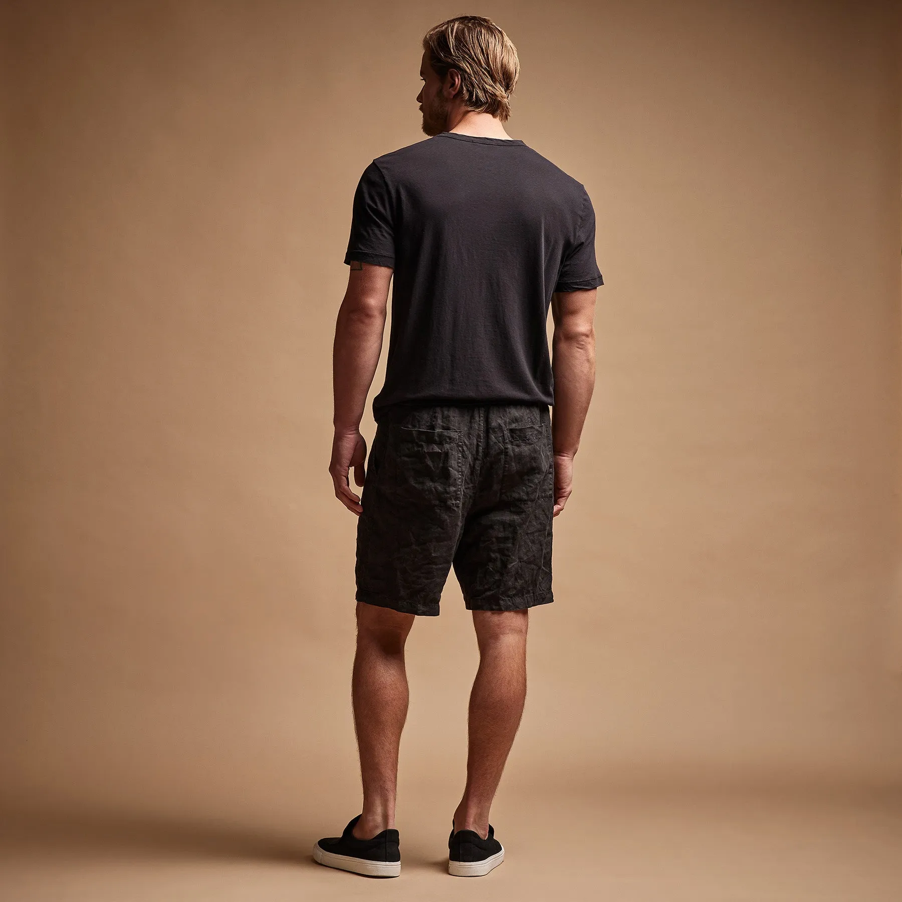 Relaxed Fit Linen Short - Black sold by James Perse product image thumbnail 4
