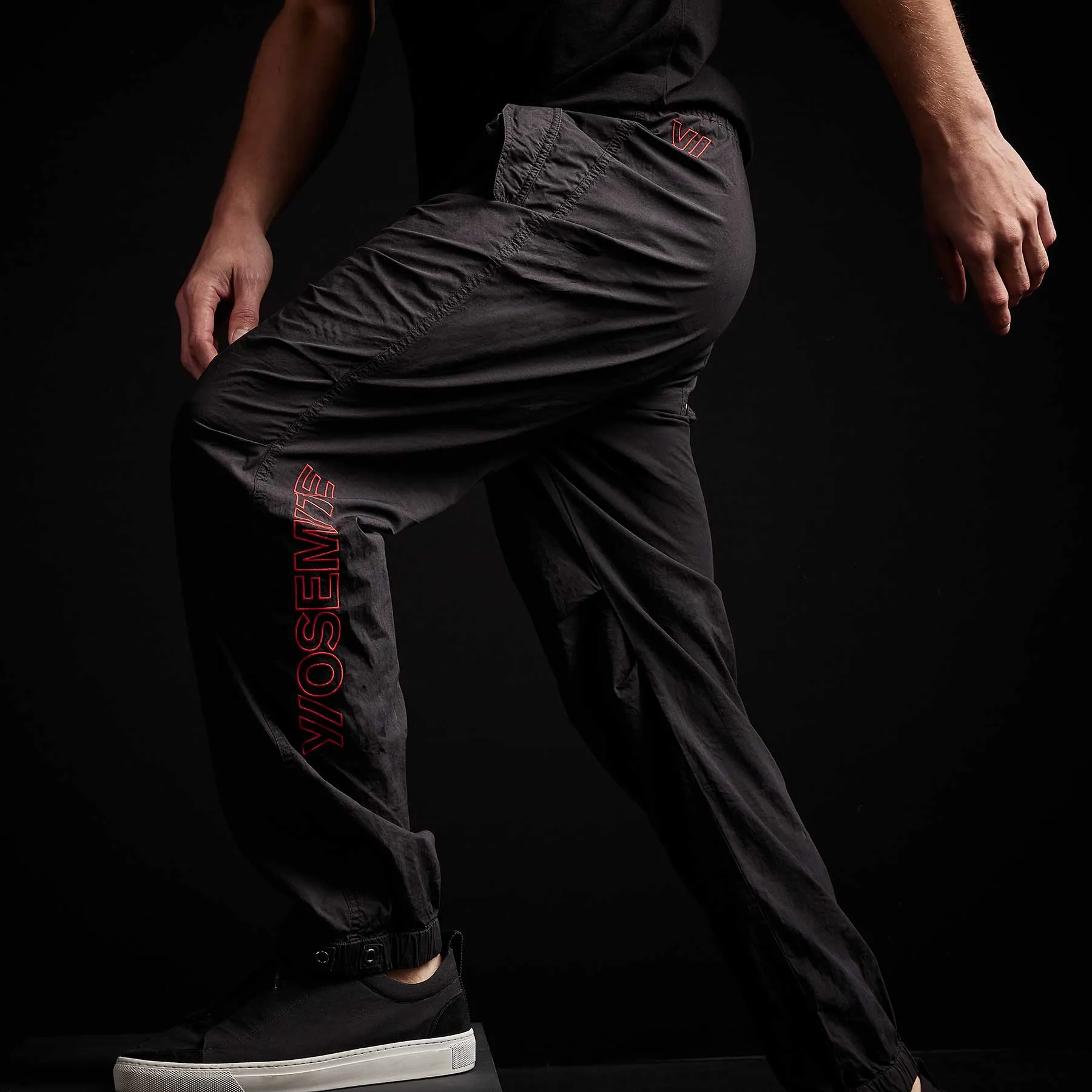 Y/ Embroidered Parachute Flight Pant - Black/Red sold by James Perse product image thumbnail 2