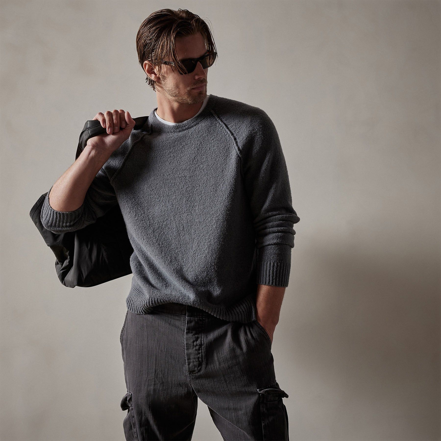 Bayshore Cashmere Sweater - Flint sold by James Perse