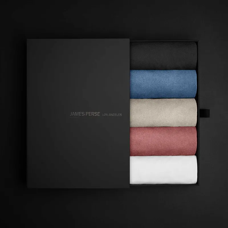 Men's Classic T Shirt Gift Set - Black/Lake/Silt/Flamingo/White sold by James Perse