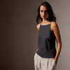 Lightweight Matte Sateen Cami -  Black sold by James Perse