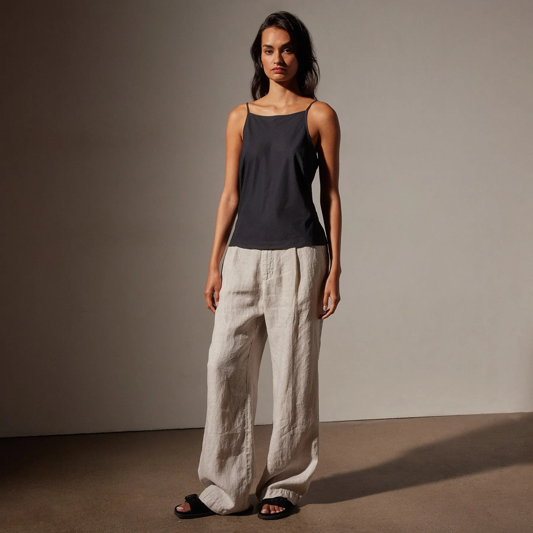 Lightweight Matte Sateen Cami - Black sold by James Perse product image thumbnail 3