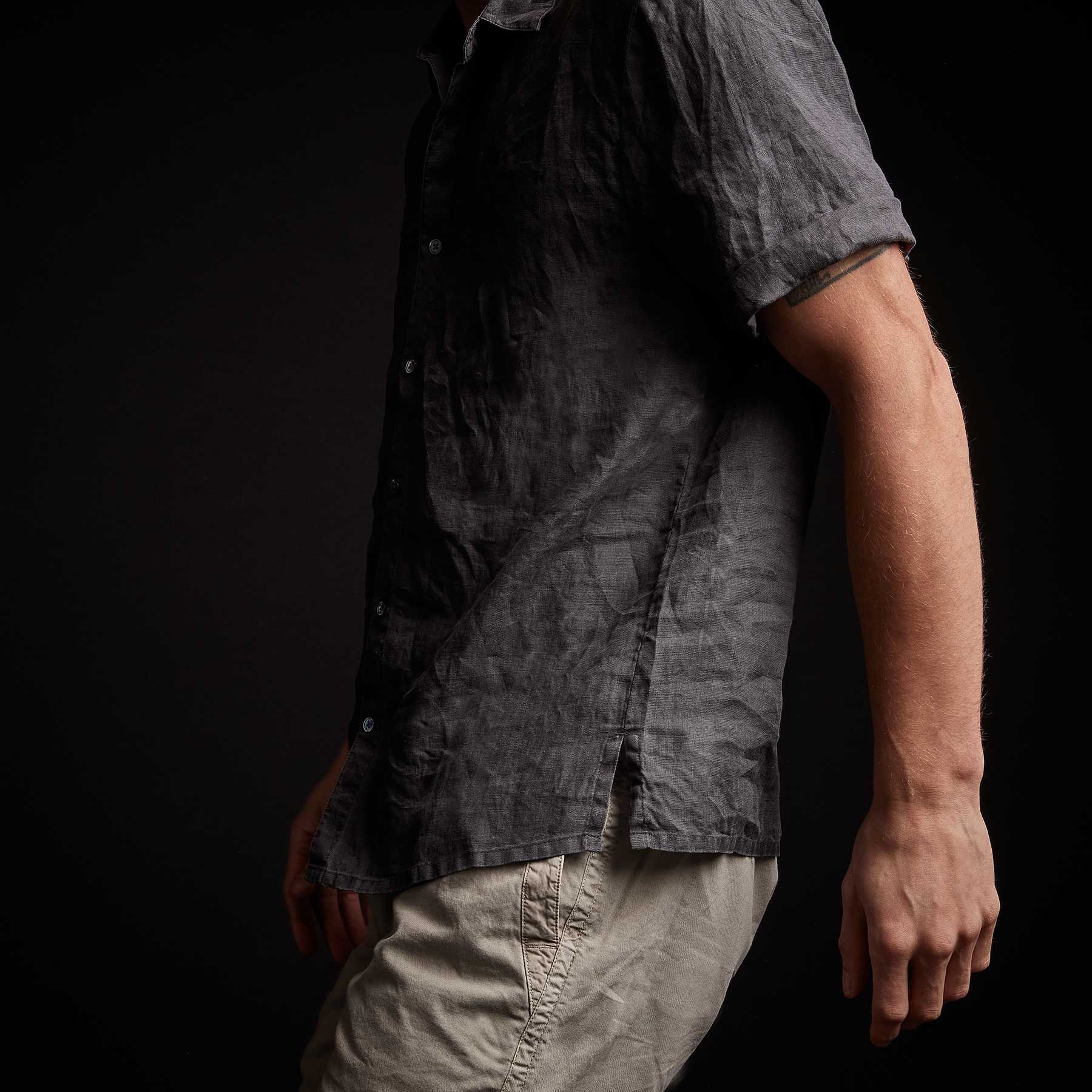 Garment Dyed Short Sleeve Linen Shirt - Magma Pigment sold by James Perse product image thumbnail 2