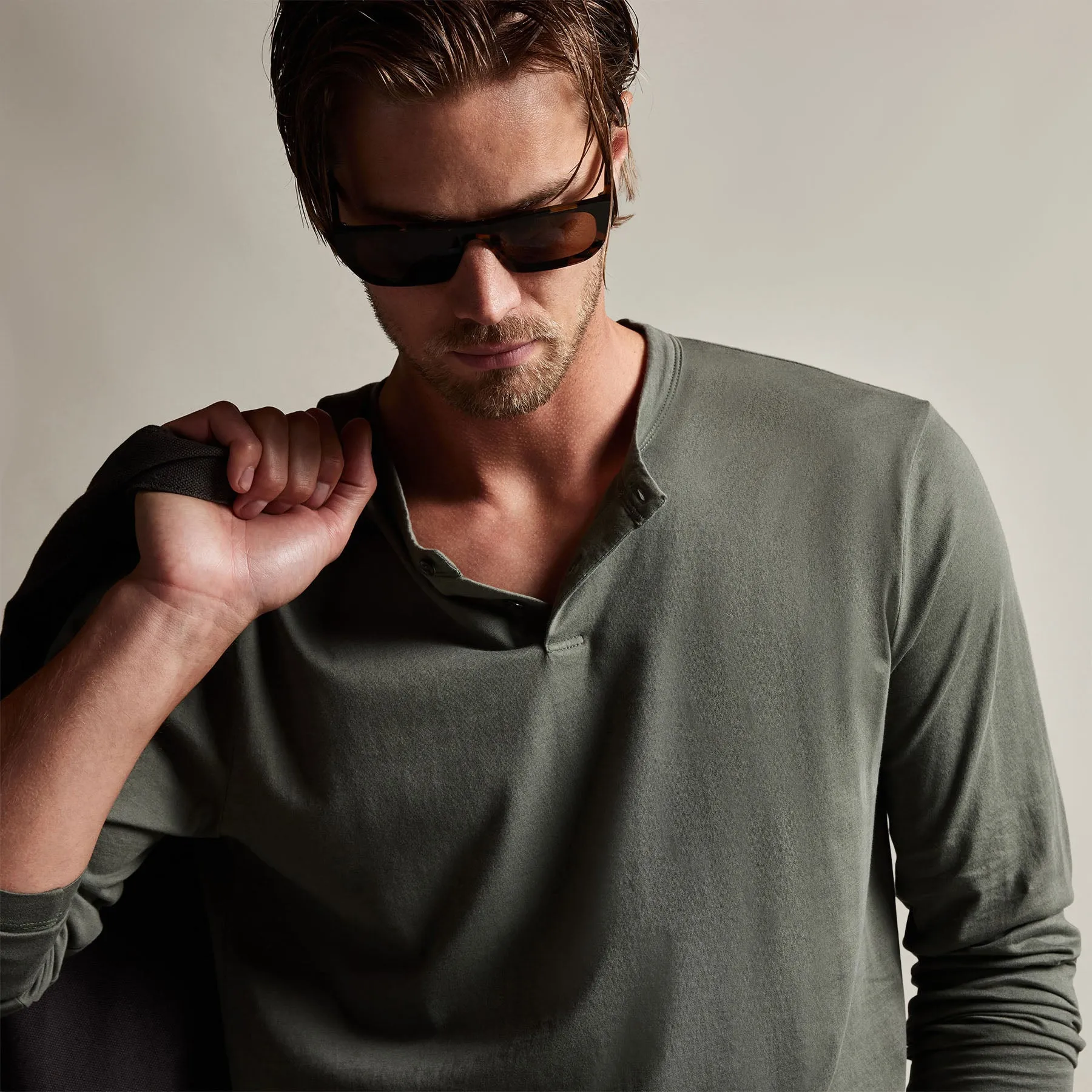 Brushed Lotus Henley - Alligator sold by James Perse product image thumbnail 3