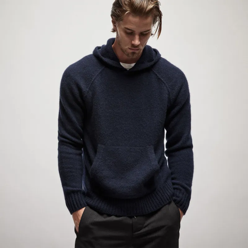 Mid Gauge Cashmere Hoodie - Deep Navy sold by James Perse