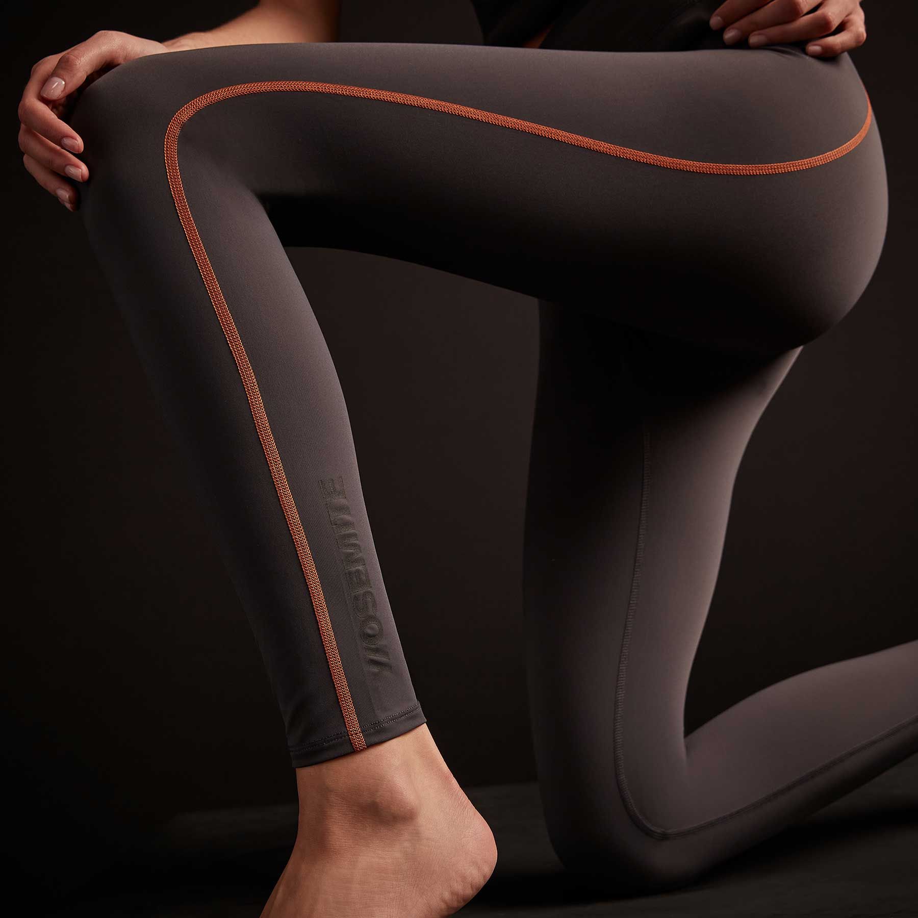 Y/OSEMITE Spiral Seam Legging - Cannel/Industrial Orange sold by James Perse product image thumbnail 2