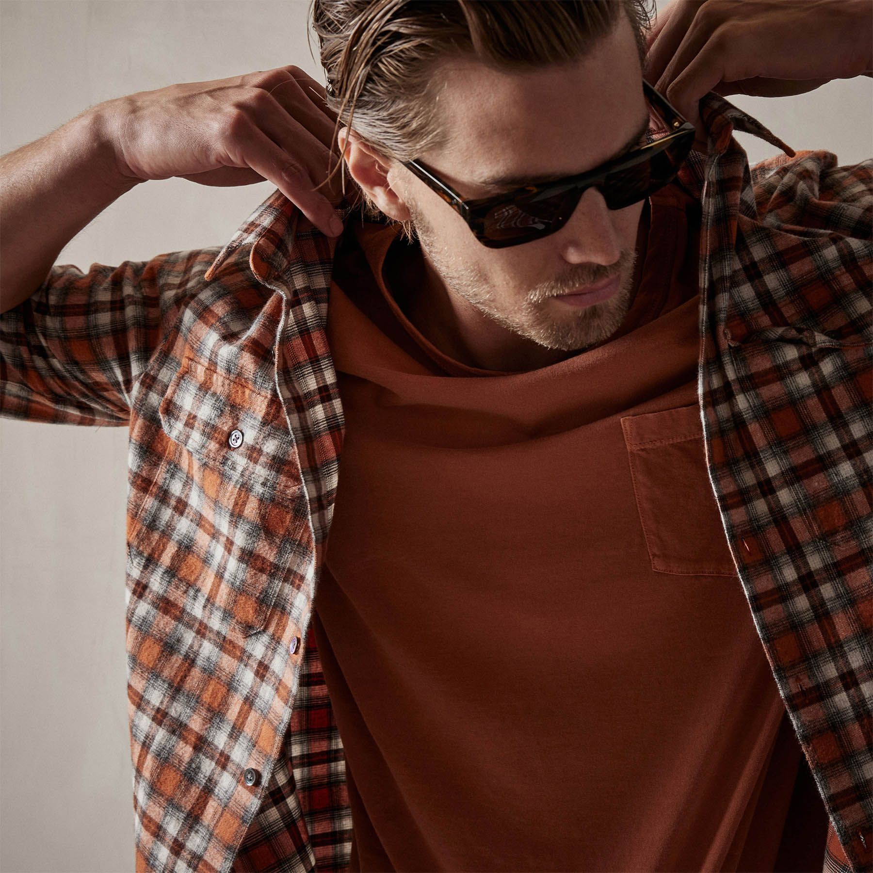 Plaid Flannel Shirt - Bonfire sold by James Perse product image thumbnail 3