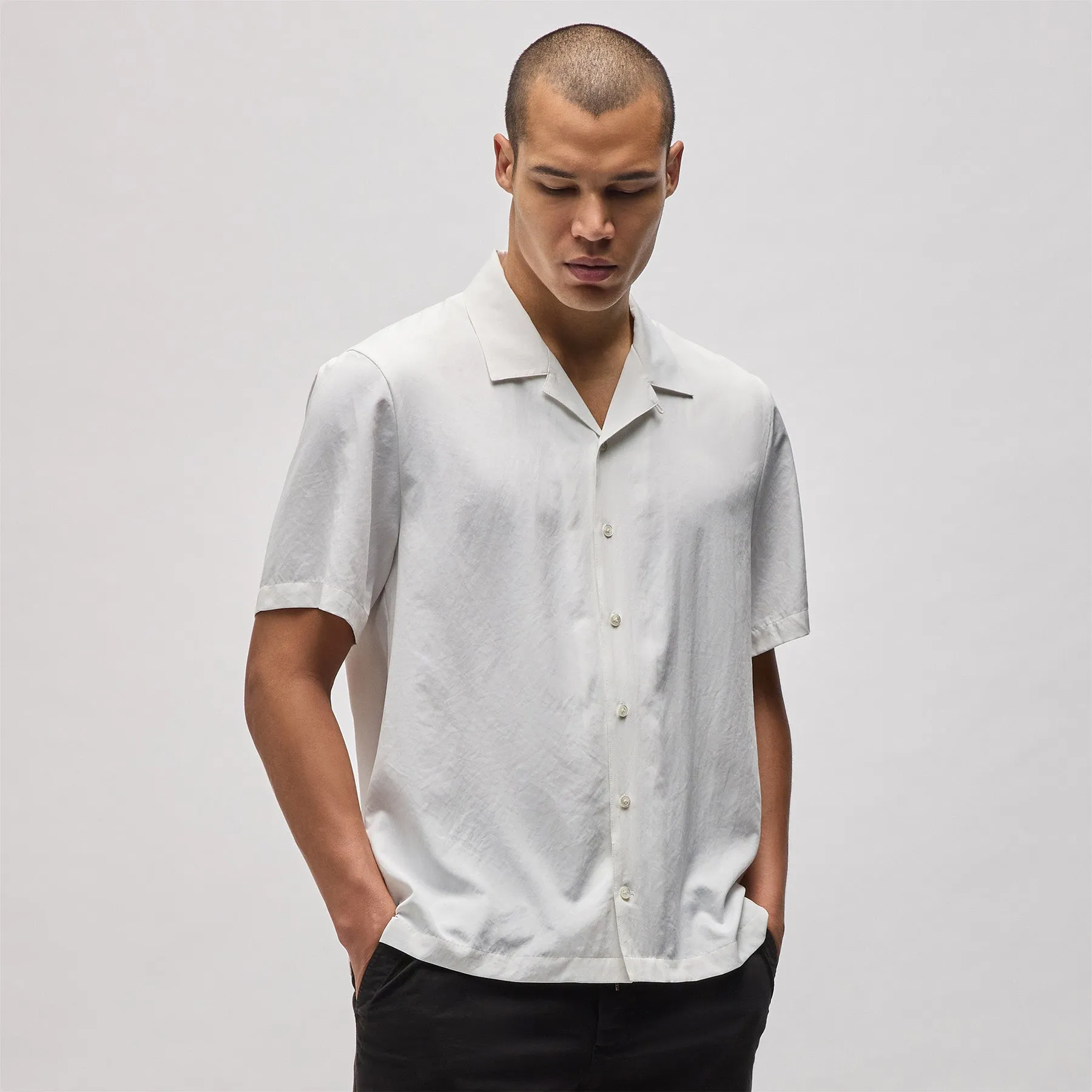 Matte Cabana Short Sleeve Shirt - White sold by James Perse product image thumbnail 2