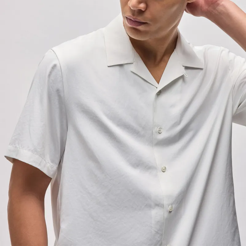 Matte Cabana Short Sleeve Shirt - White sold by James Perse