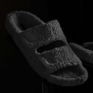 Shearling Double Strap Slide - Heather Charcoal sold by James Perse