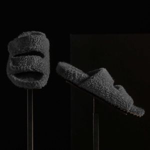 Shearling Double Strap Slide - Heather Charcoal sold by James Perse