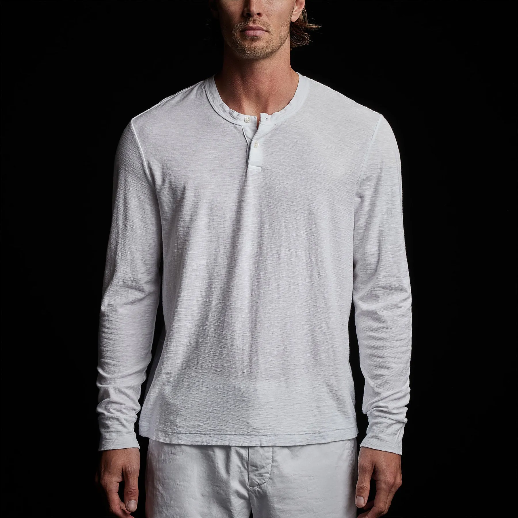 Reverse Slub Jersey Henley - White sold by James Perse product image thumbnail 3