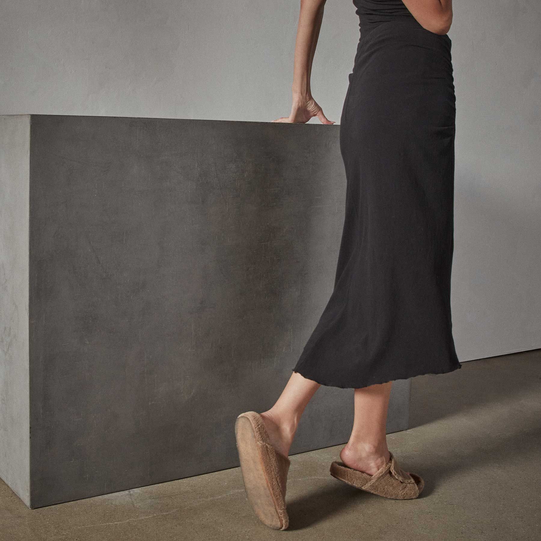 Recycled Brushed Jersey Shirred Skirt - Black sold by James Perse product image thumbnail 5