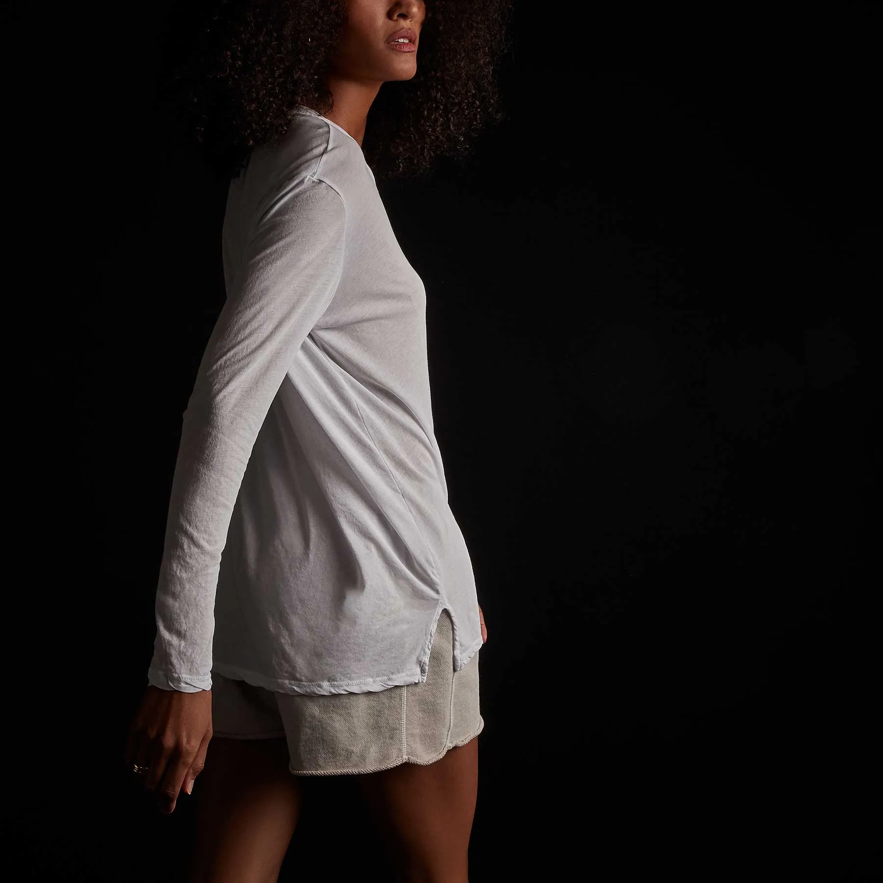 Long Sleeve High Gauge Jersey Tee - White sold by James Perse product image thumbnail 4