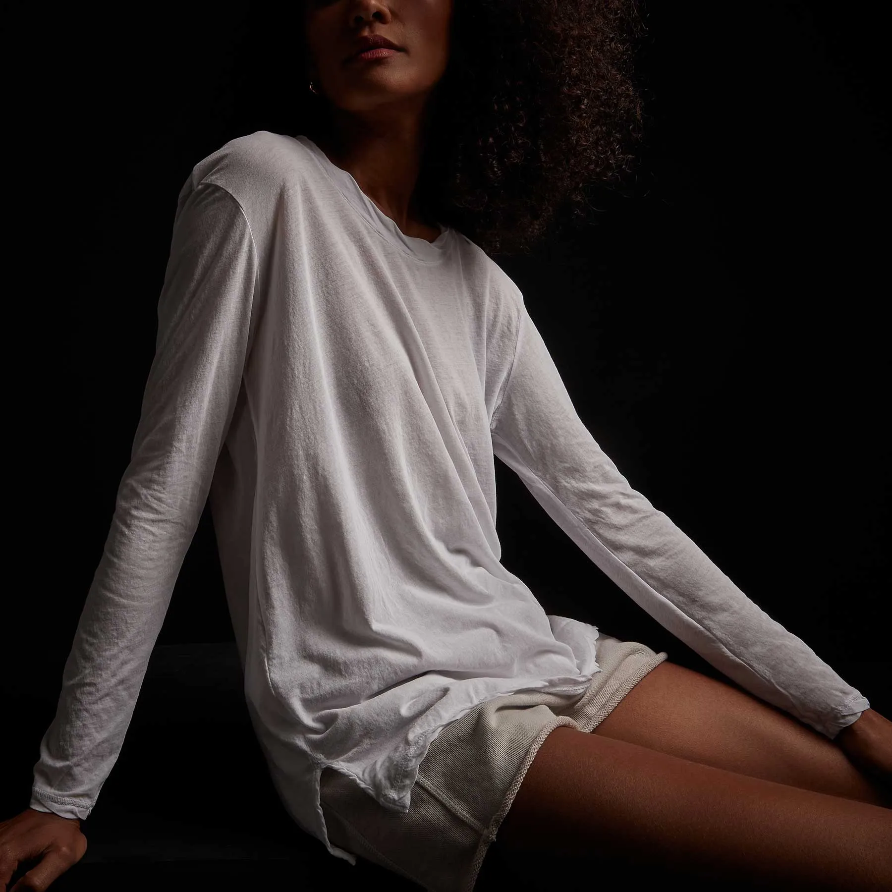 Long Sleeve High Gauge Jersey Tee - White sold by James Perse product image thumbnail 3