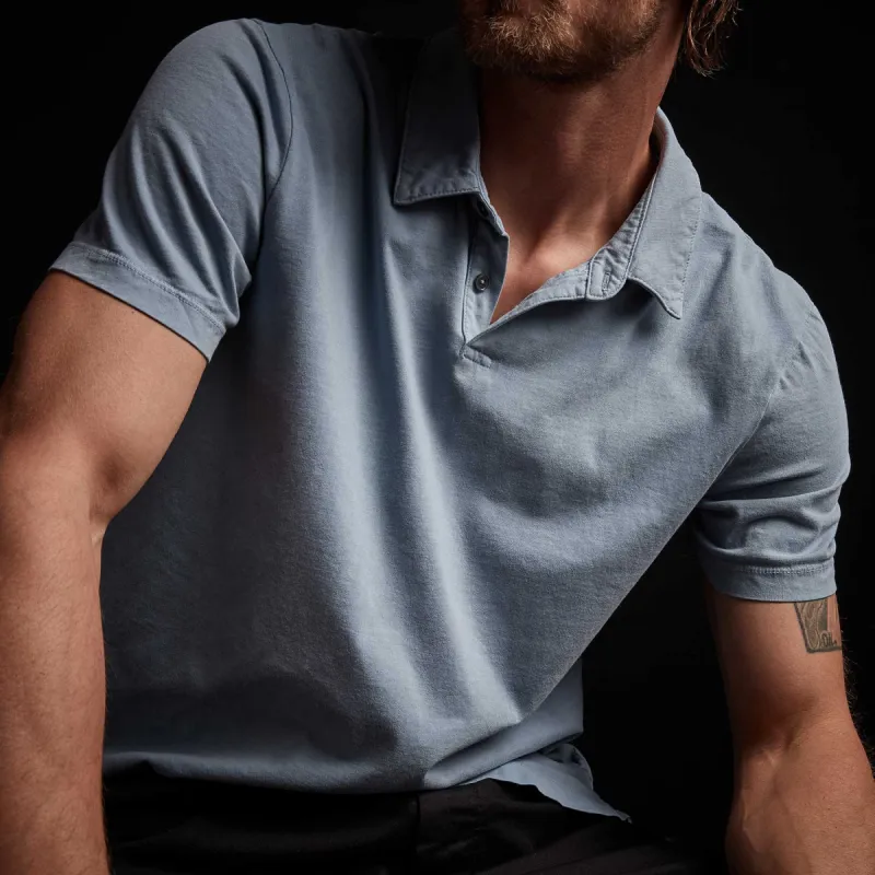 Sueded Jersey Polo - Bluestone Pigment sold by James Perse