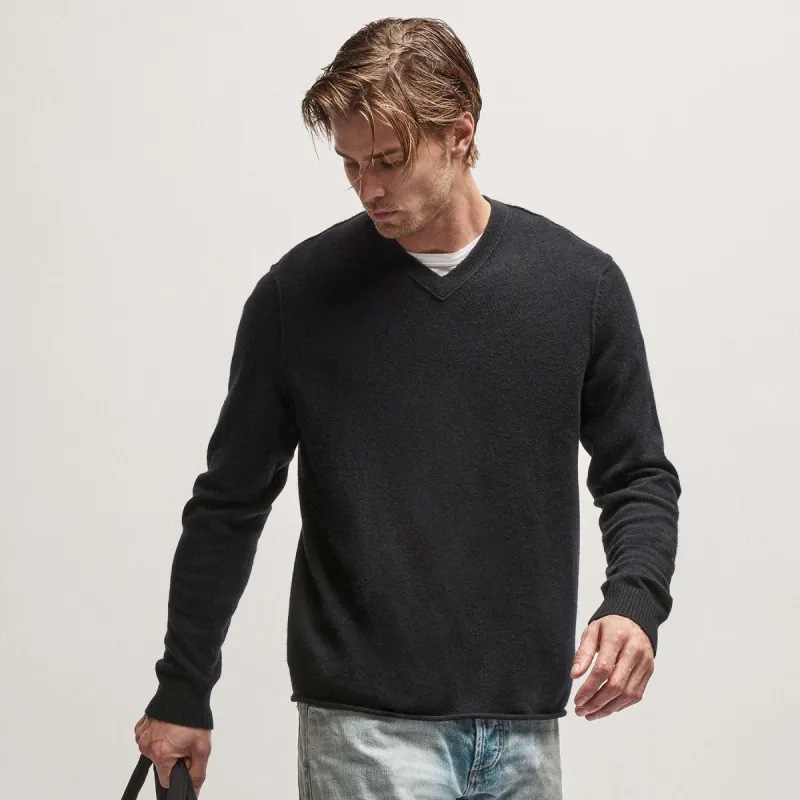 Cashmere V Neck Sweater - Black sold by James Perse