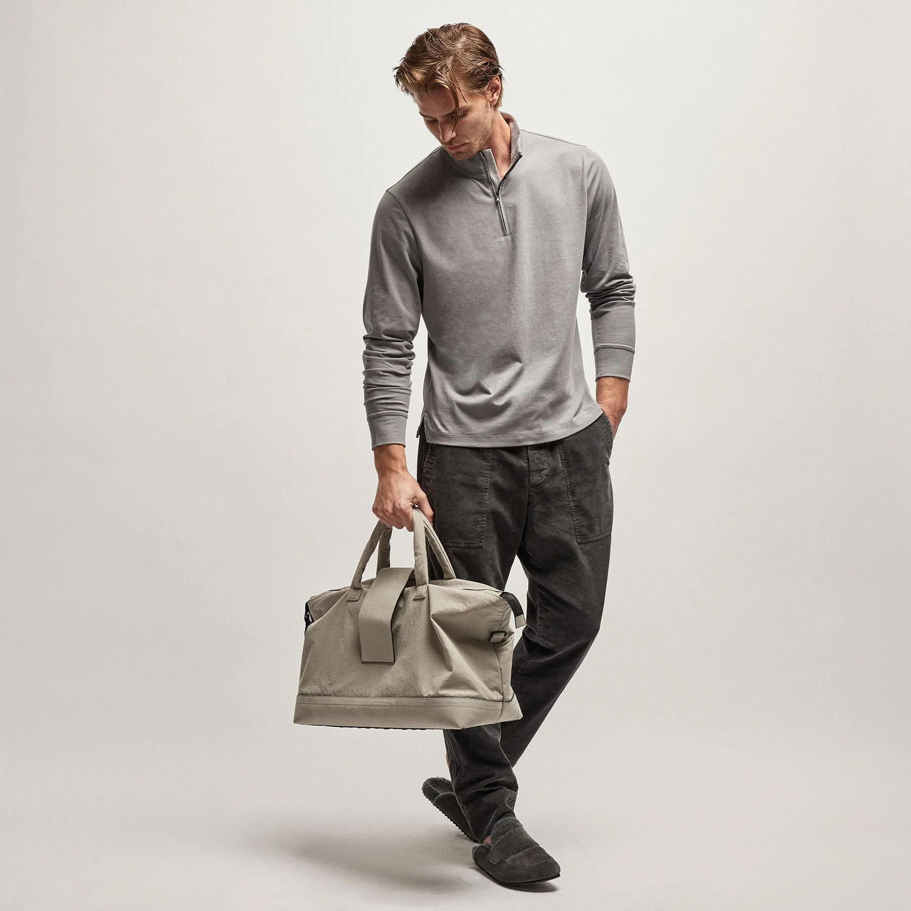 Clean Finish Jersey Half Zip - Silver Grey sold by James Perse product image thumbnail 2