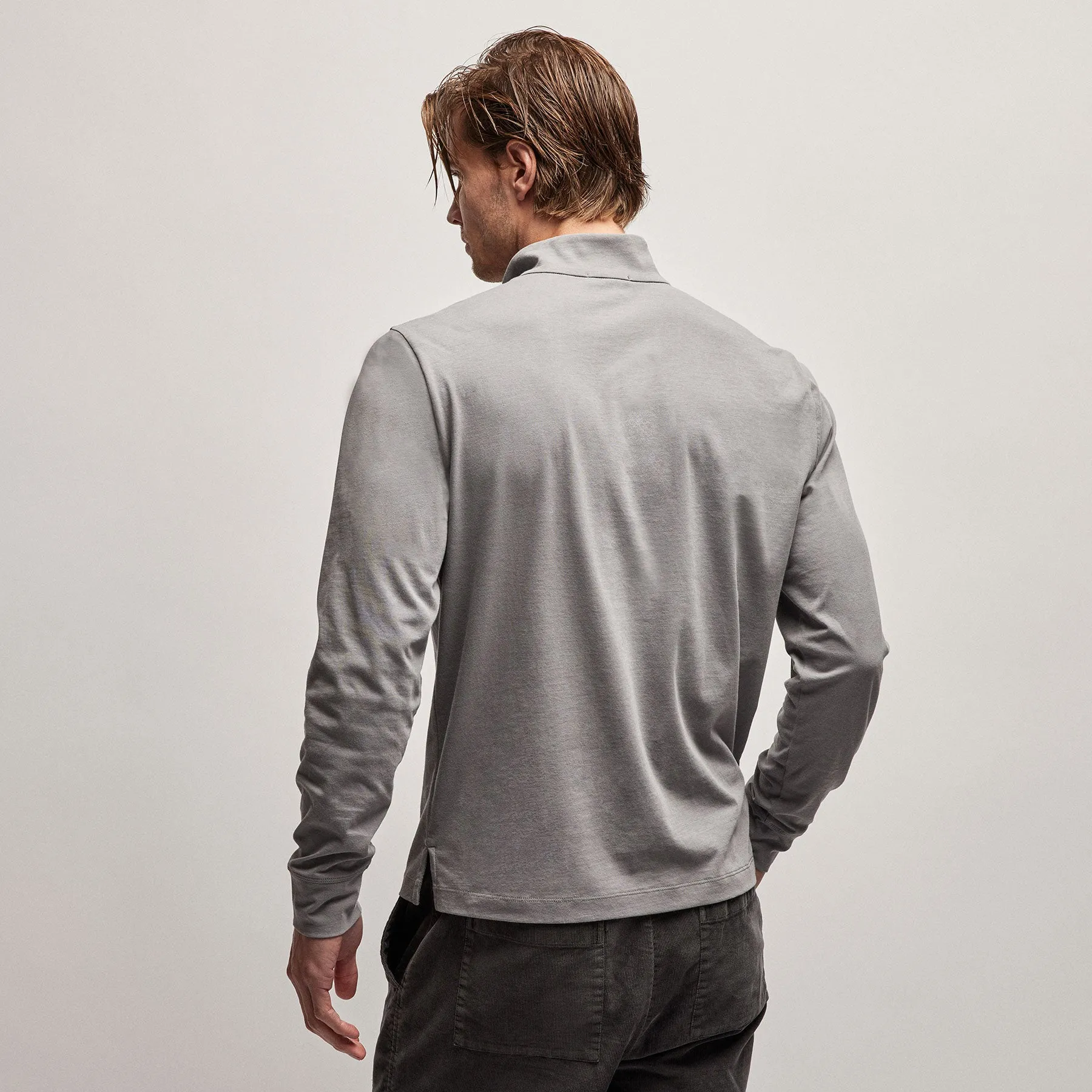 Clean Finish Jersey Half Zip - Silver Grey sold by James Perse product image thumbnail 4