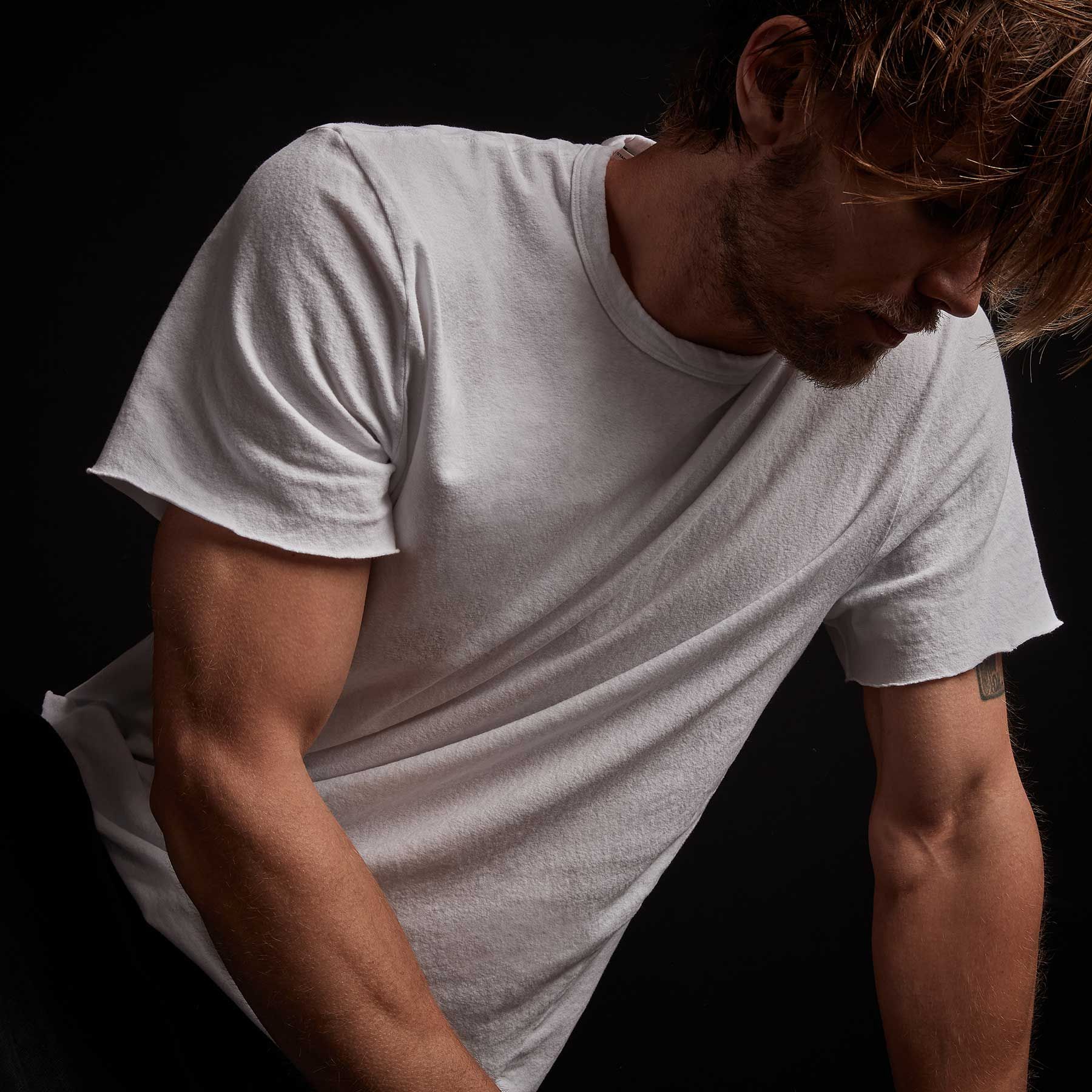 Recycled Brushed Jersey Crew Neck - White sold by James Perse