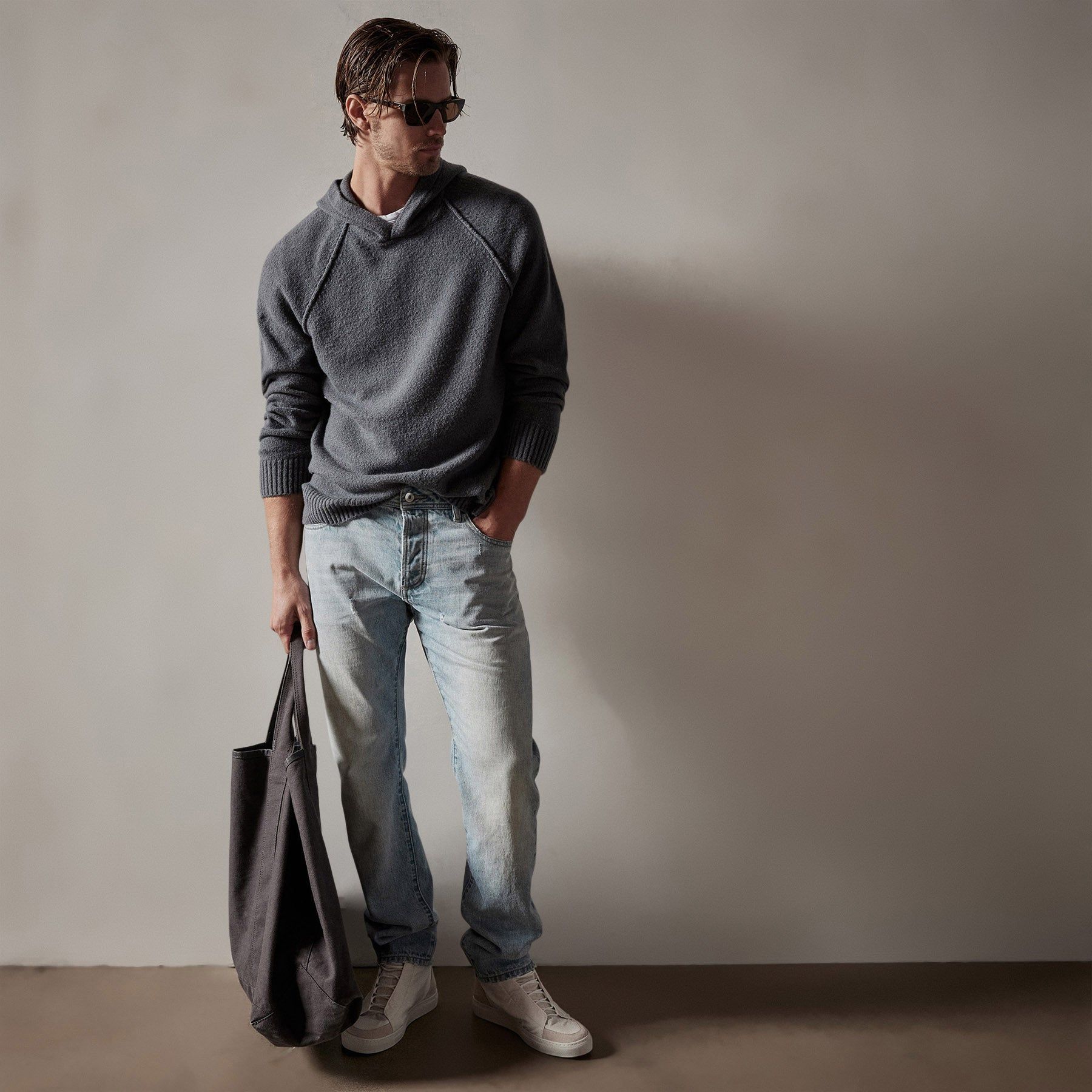 Bayshore Cashmere Hoodie - Flint sold by James Perse product image thumbnail 3