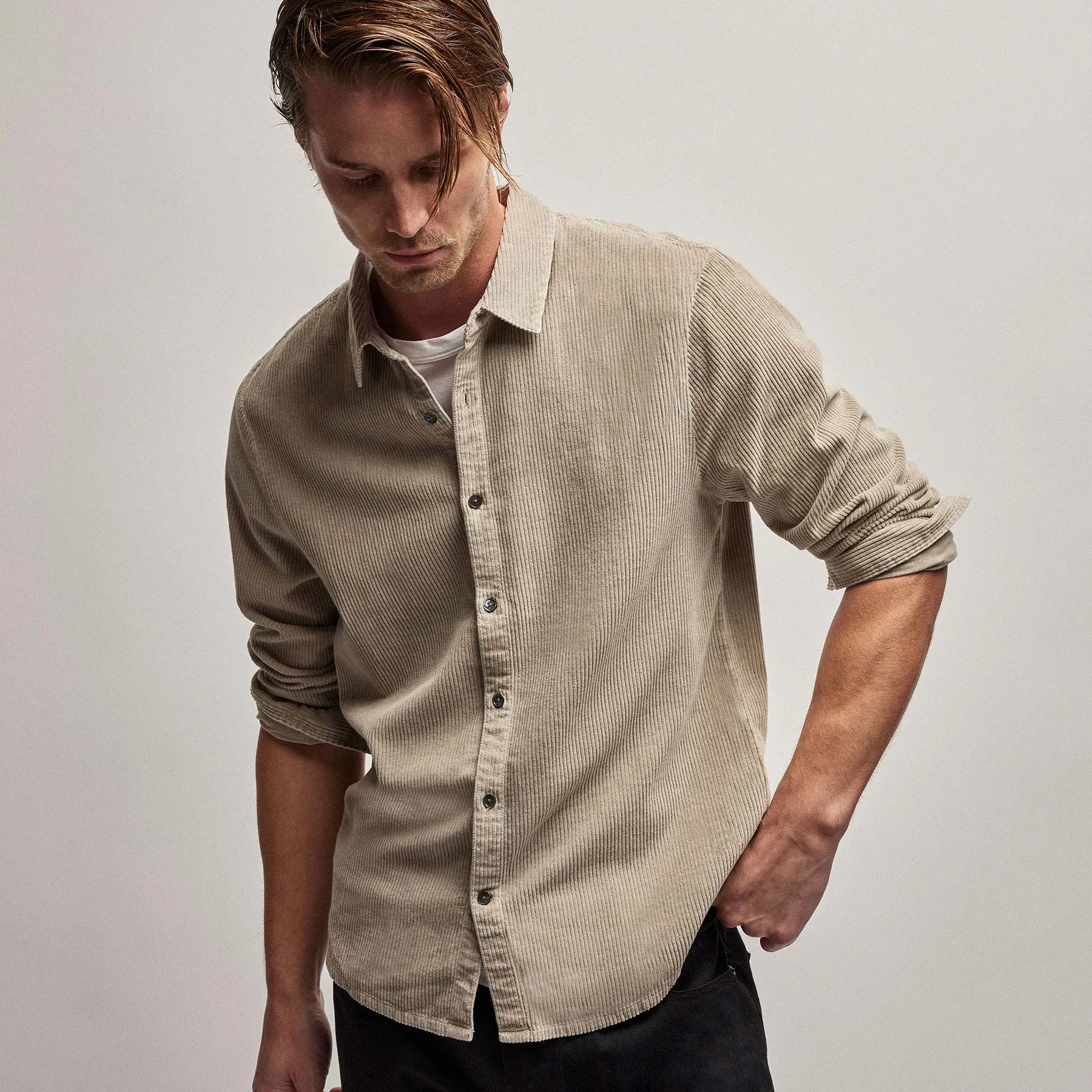 Corduroy Shirt - Toast Pigment sold by James Perse