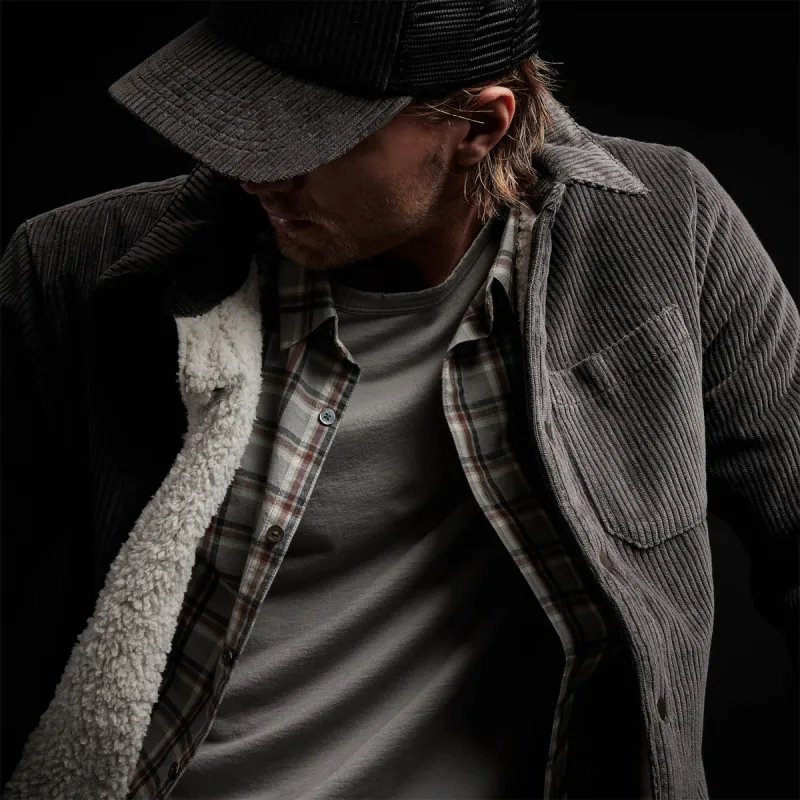 Sherpa Lined Corduroy Shirt Jacket - Fin sold by James Perse
