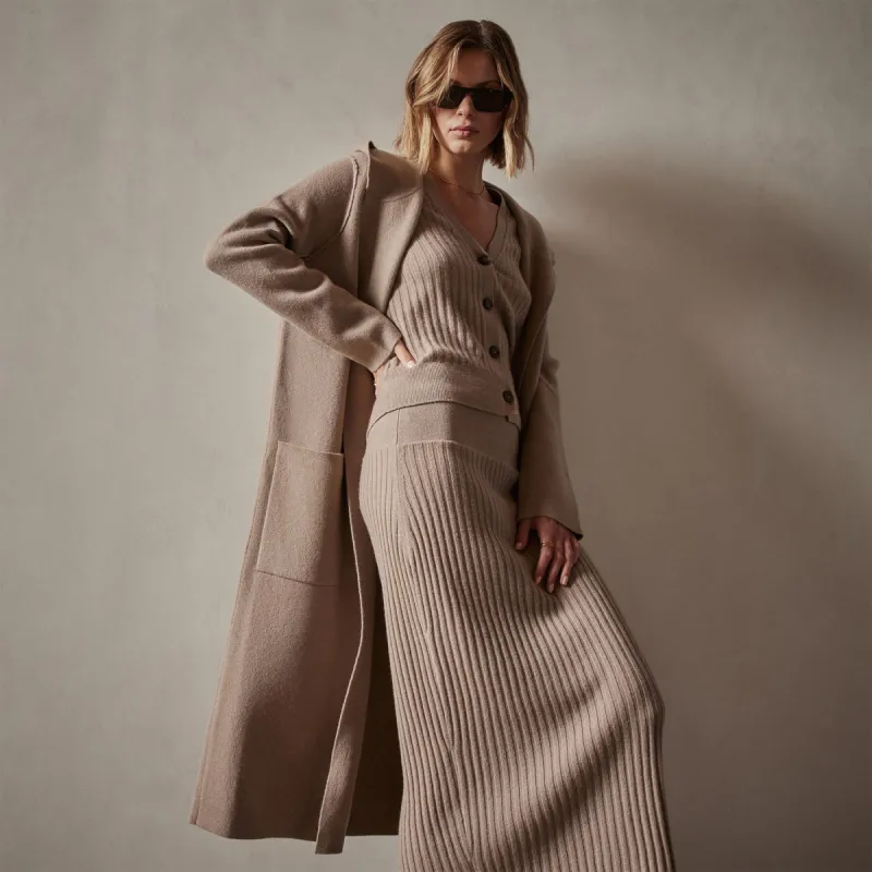 Cashmere Hooded Coat - Mocha sold by James Perse