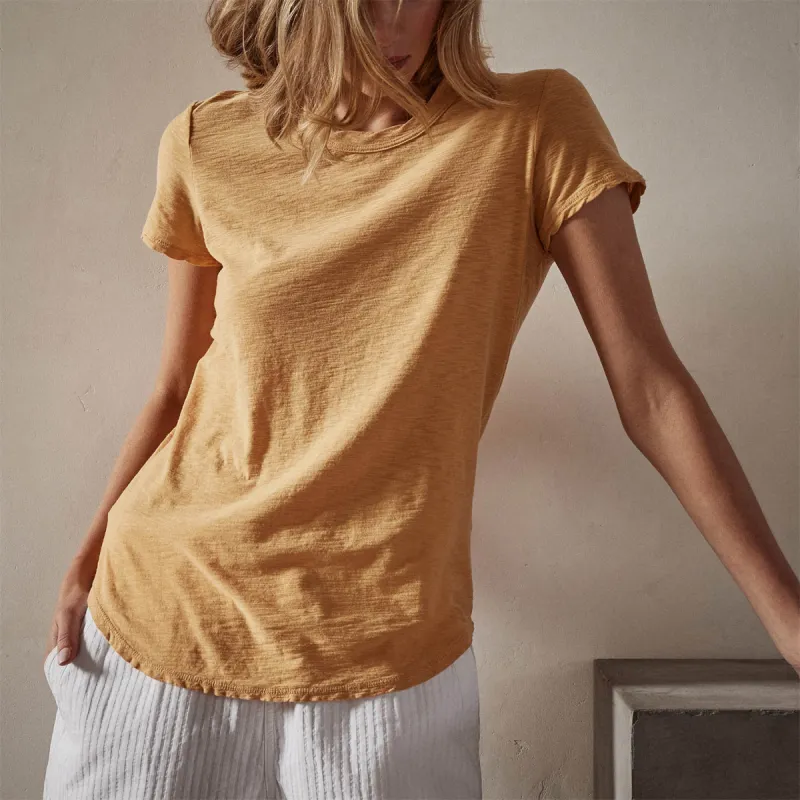 Sheer Slub Crew Neck Tee - Apricot sold by James Perse