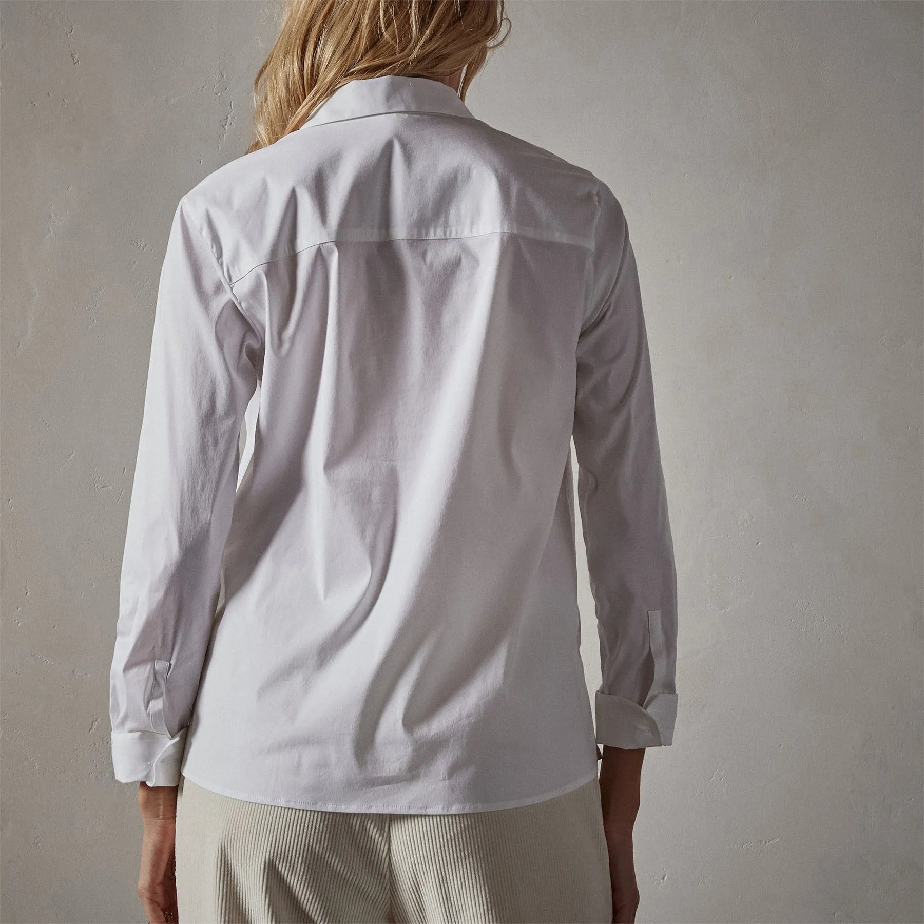 Matte Stretch Poplin Long Sleeve Shirt - White sold by James Perse product image thumbnail 4