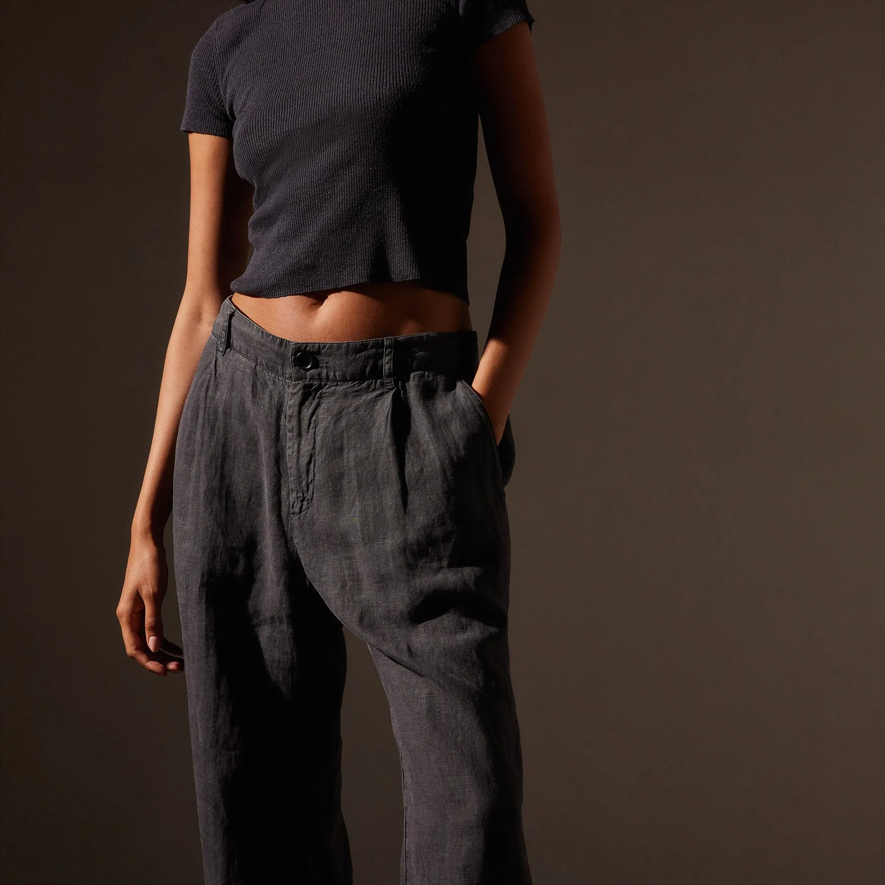 Linen Pleated Pant - Magma Pigment sold by James Perse product image thumbnail 2
