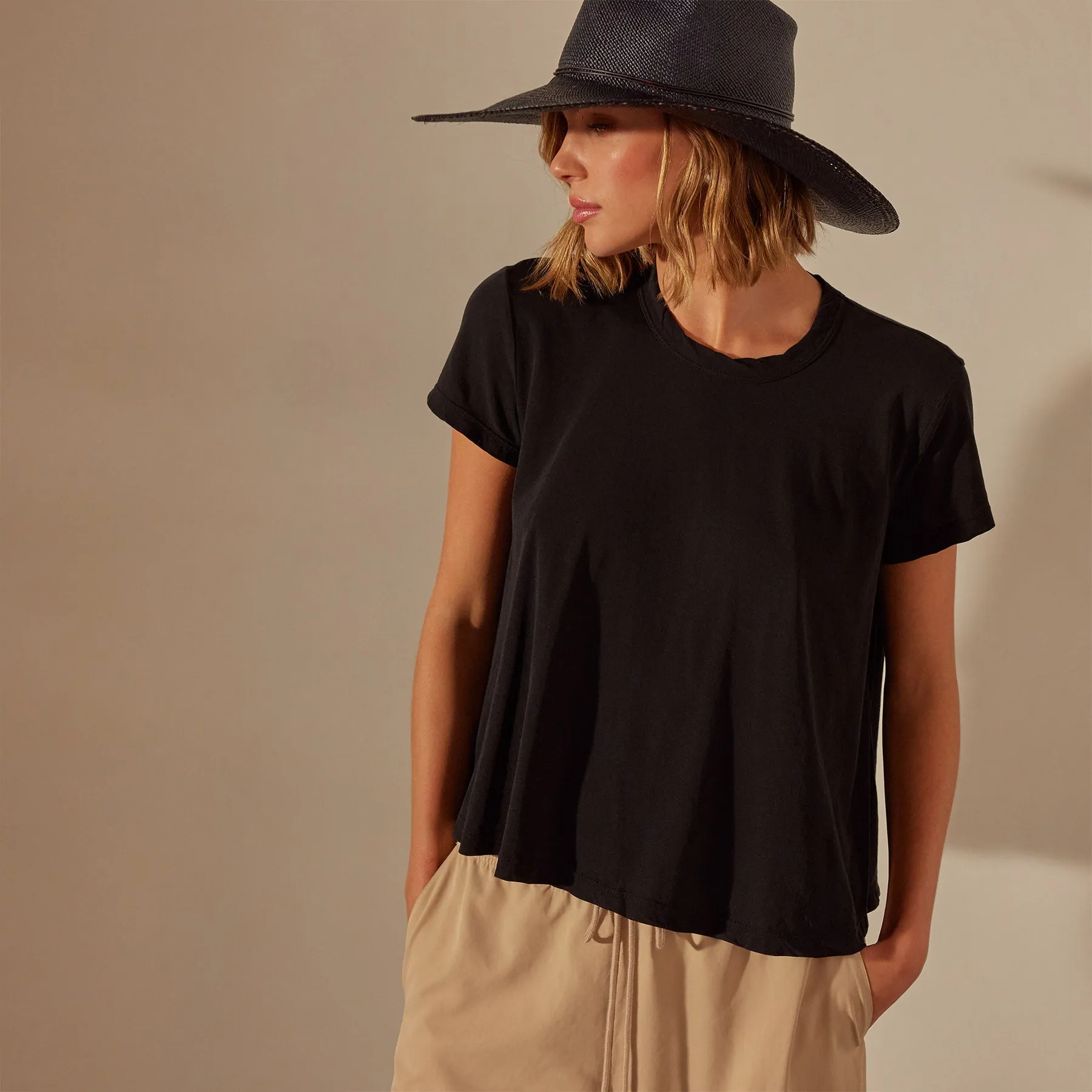 High Gauge A Line Tee - Black sold by James Perse