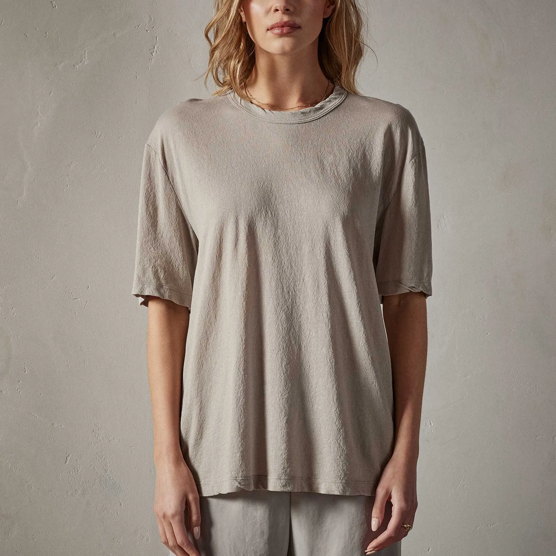 Crepe Jersey Oversized Short Sleeve Crew - Silt sold by James Perse product image thumbnail 3