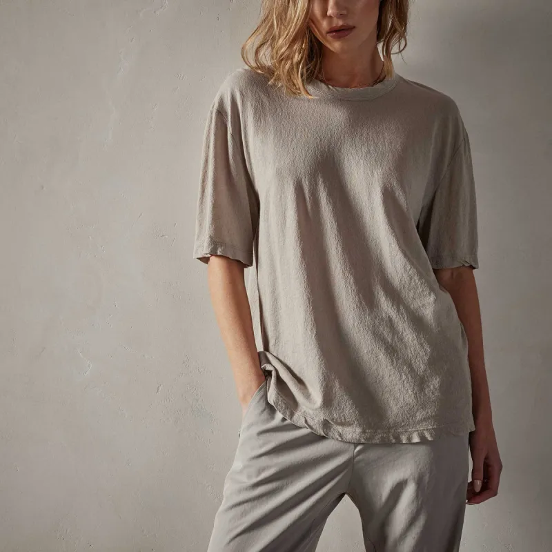 Crepe Jersey Oversized Short Sleeve Crew - Silt sold by James Perse