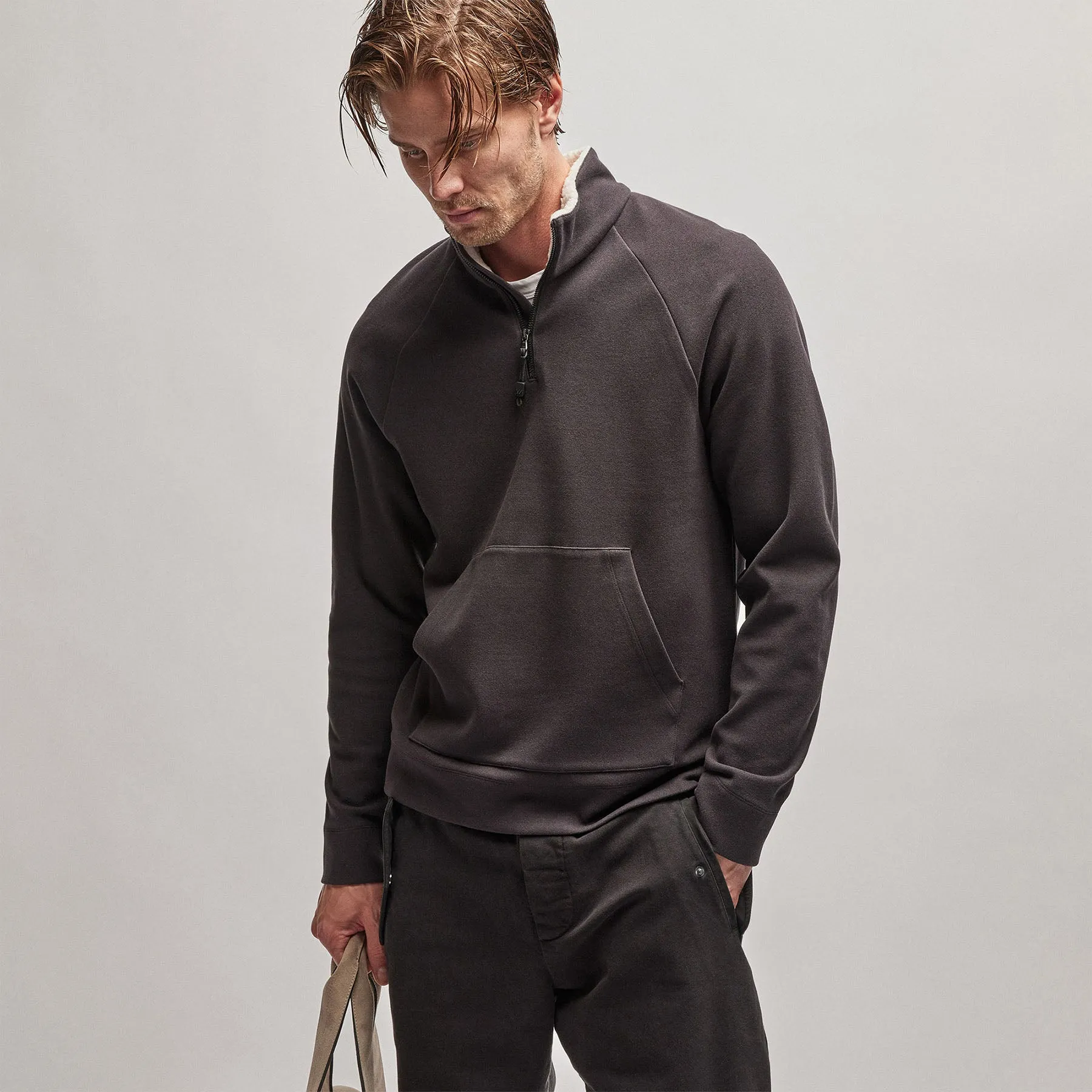 Sherpa Lined Scuba Half Zip - Magma sold by James Perse