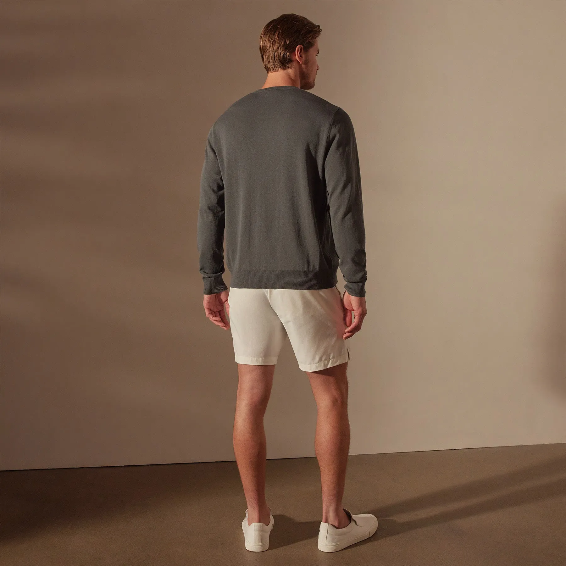 Stretch Cotton Crew Sweater - Flint sold by James Perse product image thumbnail 3