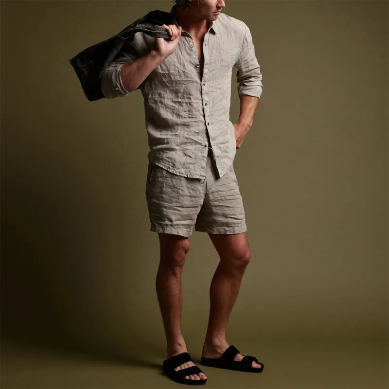 Lightweight Linen Short - Silt Pigment sold by James Perse