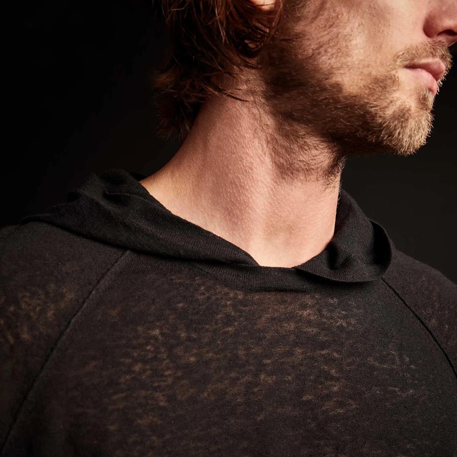 Cotton Linen Pullover Hoodie - Black sold by James Perse product image thumbnail 5