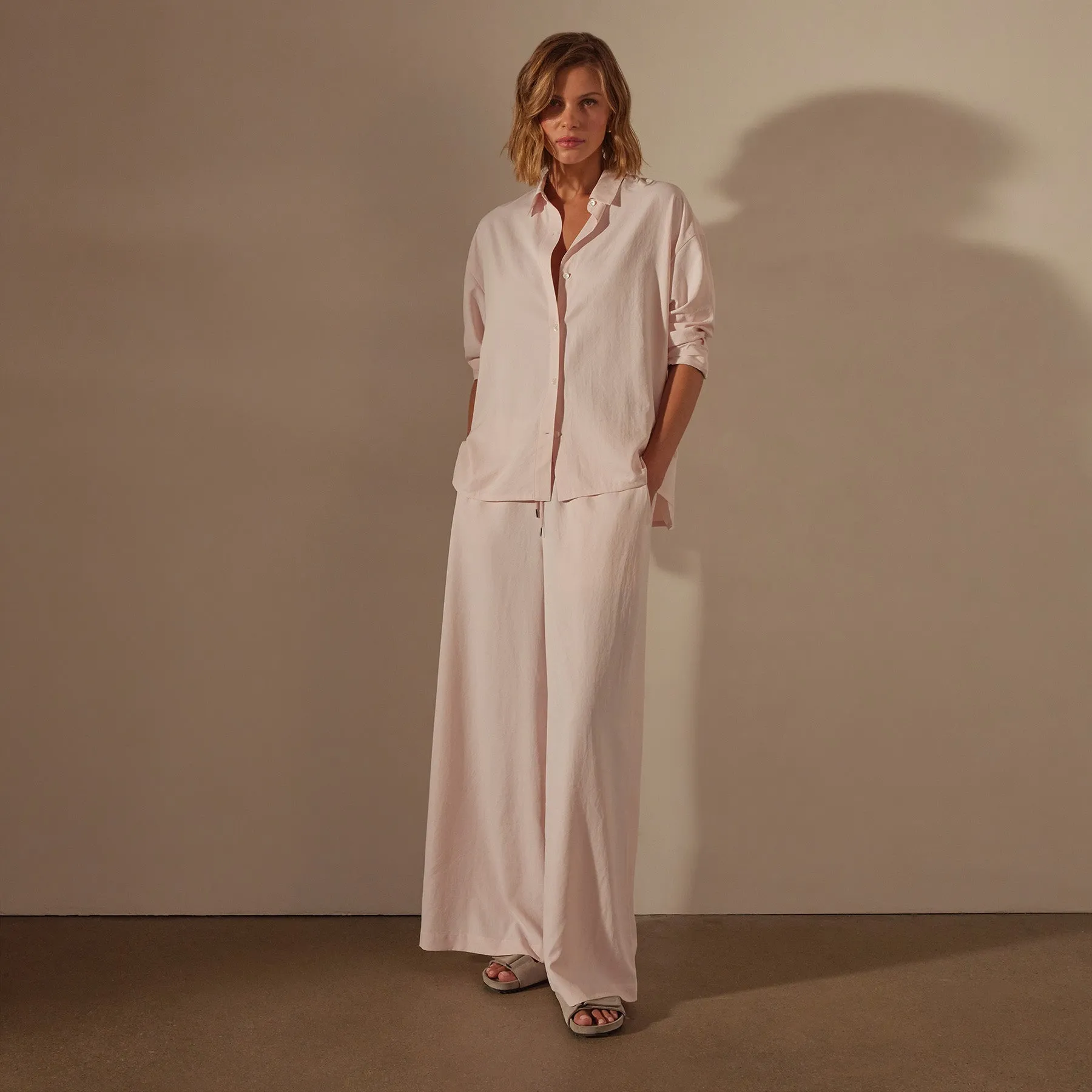 Lightweight Matte Satin Fluid Shirt - Zephyr sold by James Perse product image thumbnail 3