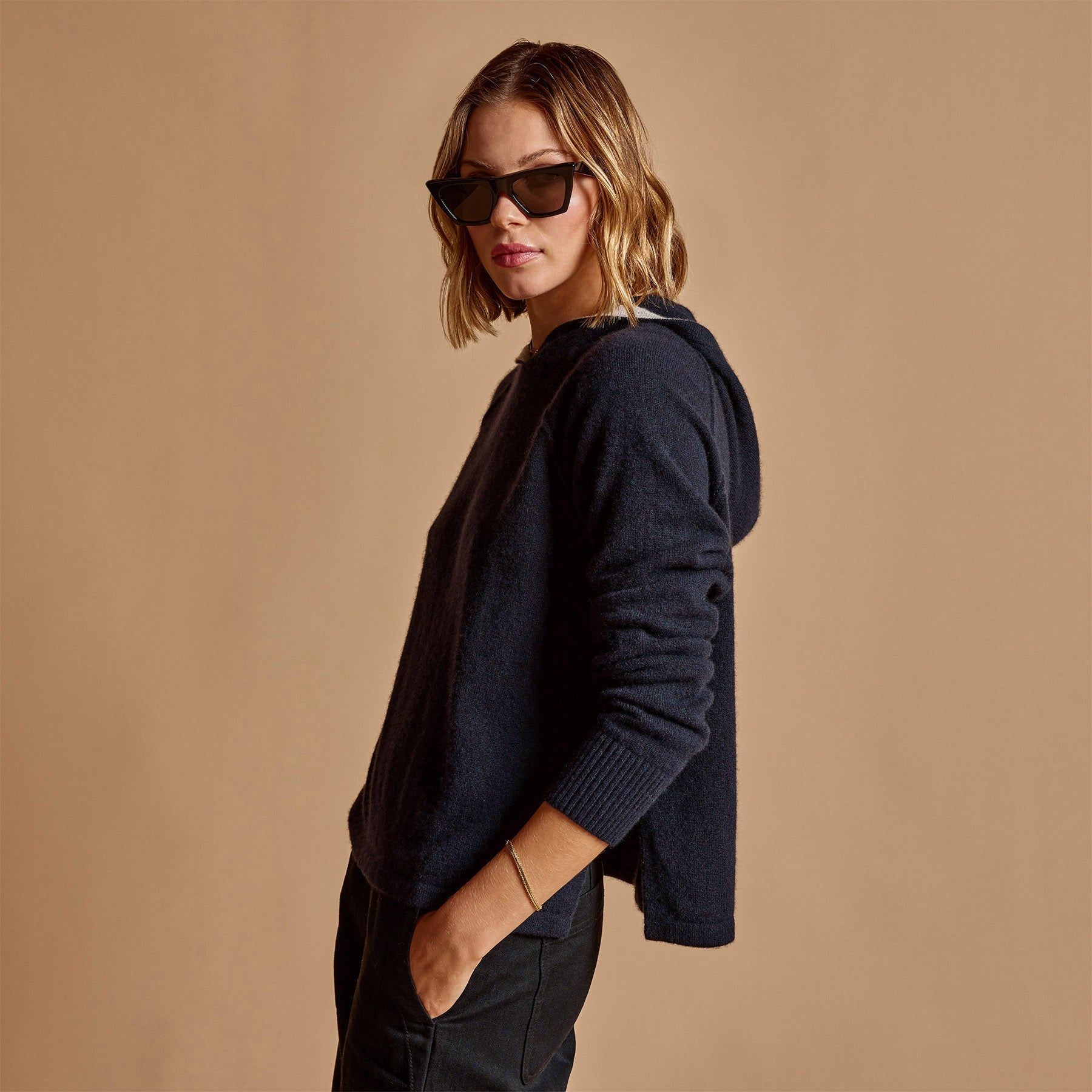 La Paz Cashmere Hoodie - French Navy sold by James Perse product image thumbnail 2