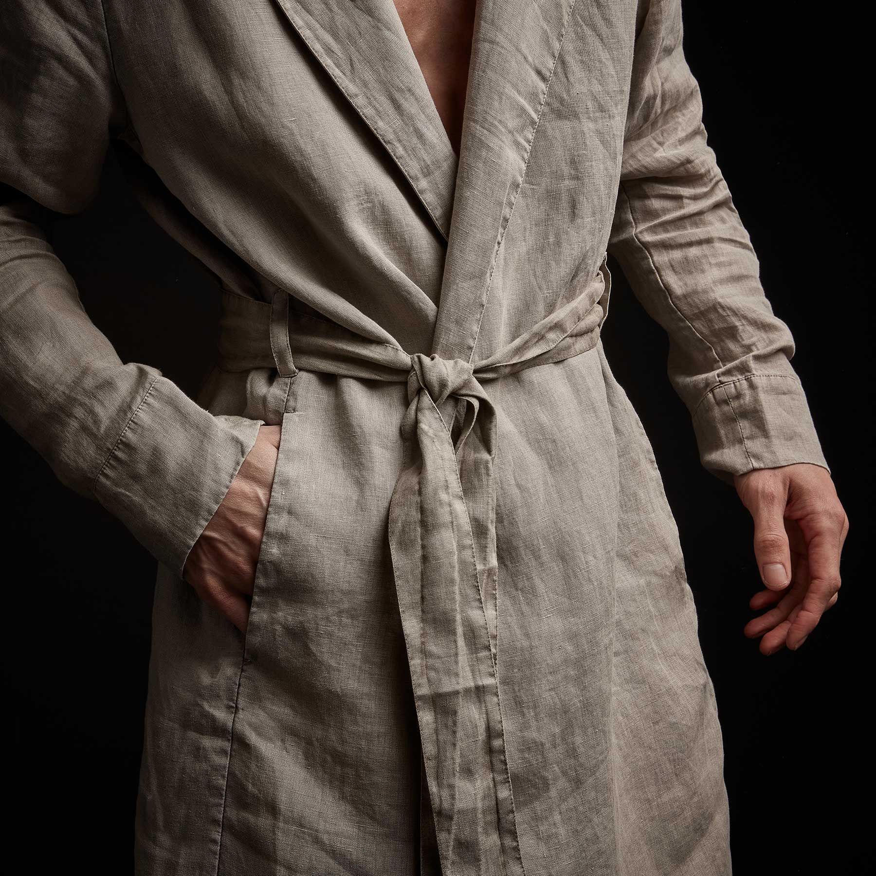 Linen Hooded Robe - Fume Pigment sold by James Perse product image thumbnail 2