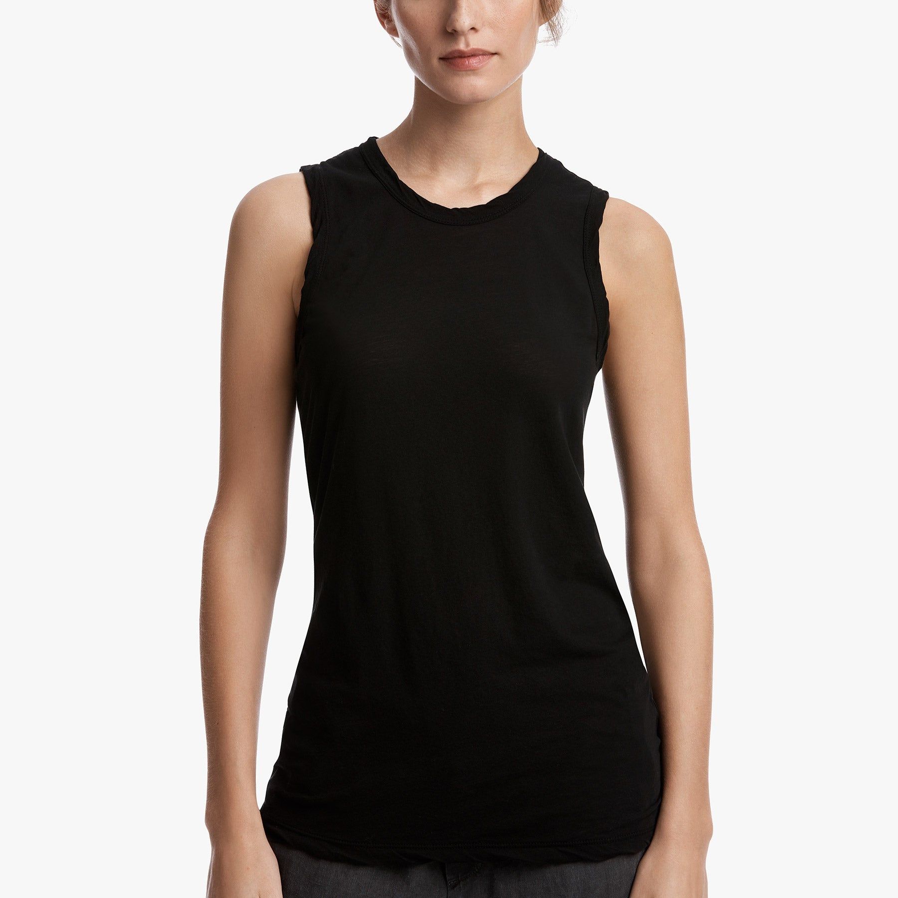 Cut Away Crew Tank - Black sold by James Perse