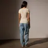 Sheer Slub Casual V Neck - Melon sold by James Perse