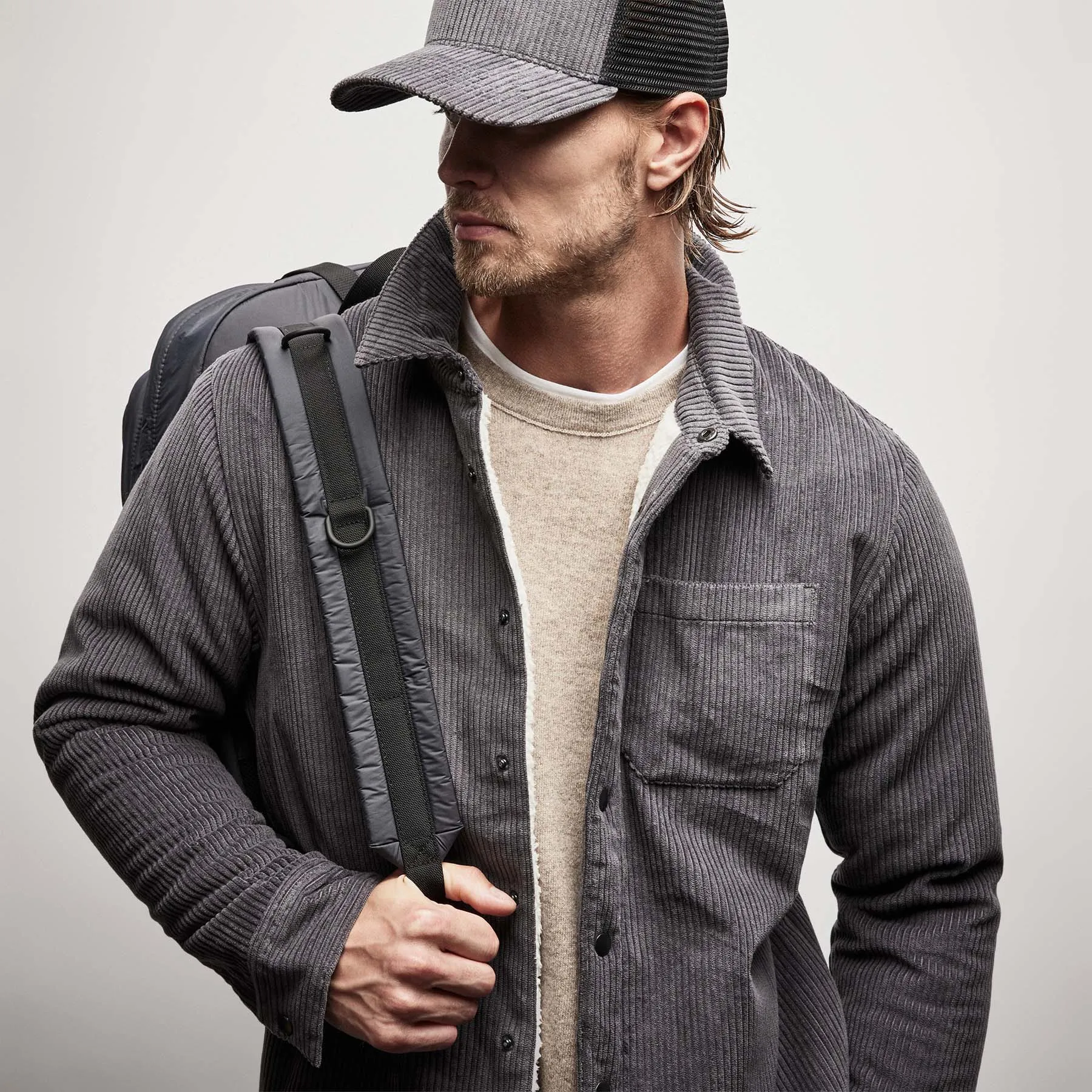 Sherpa Lined Corduroy Shirt Jacket - Magma sold by James Perse product image thumbnail 2