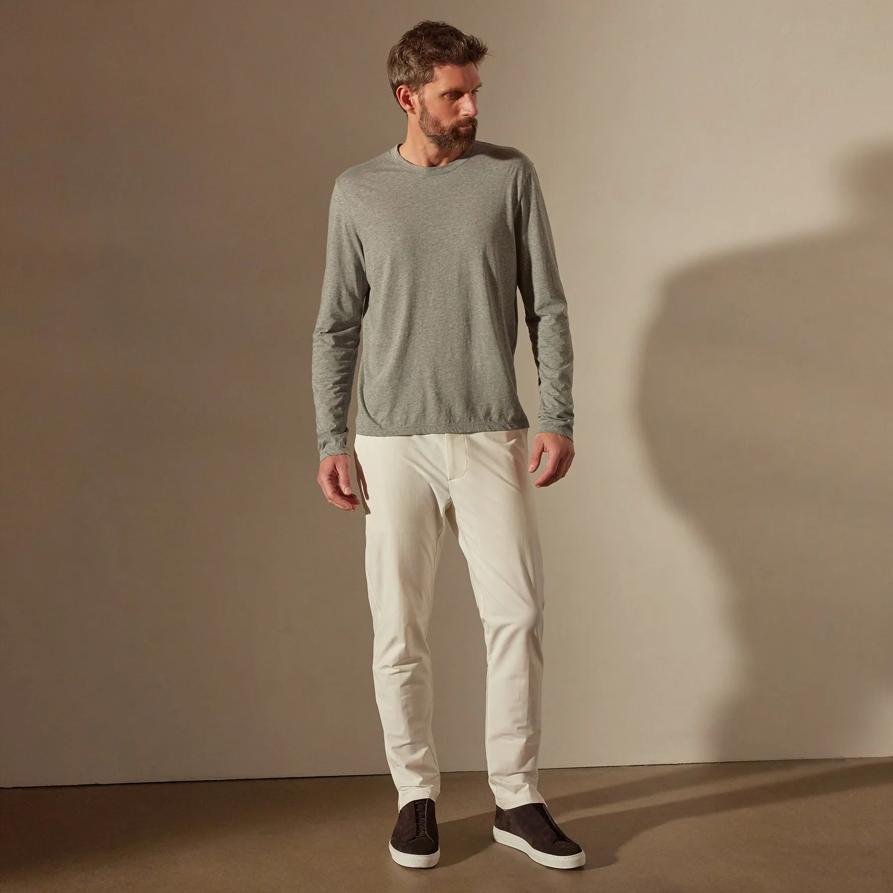 Luxe Lotus Jersey Crew - Heather Grey sold by James Perse product image thumbnail 3