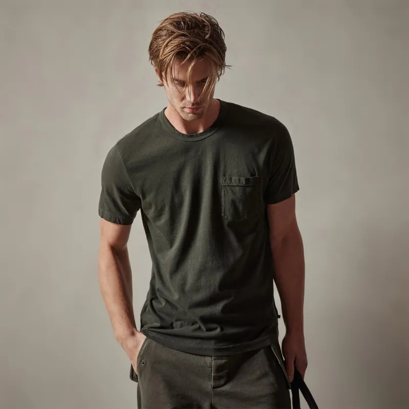 Lightweight Jersey Pocket Tee - Dark Olive Pigment sold by James Perse