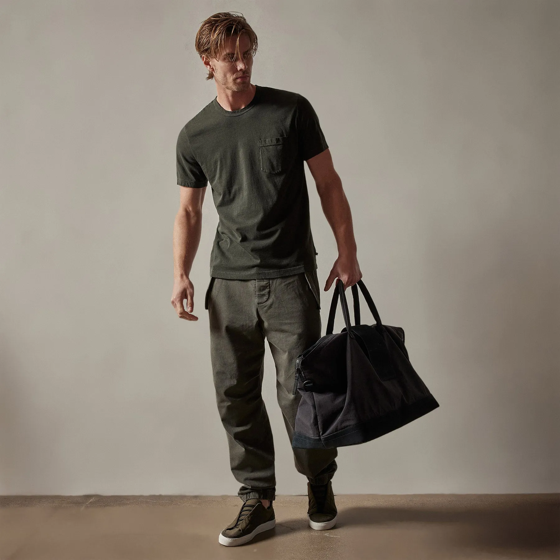 Lightweight Jersey Pocket Tee - Dark Olive Pigment sold by James Perse product image thumbnail 2